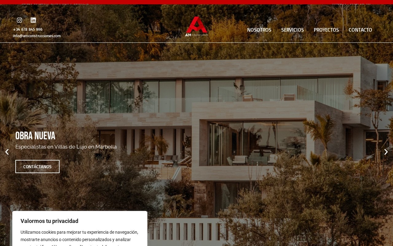 Web corporativa para AM Construcciones, proyecto de Master Informática