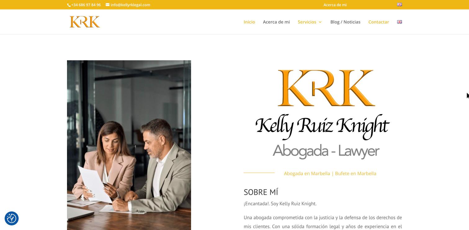 Posicionamiento SEO para Kelly Ruiz Knight, abogada en Marbella, trabajo de Master Informática